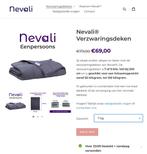 Nevali verzwaringsdeken 1 persoons, Eenpersoons, Nieuw, Ophalen of Verzenden, Deken of Dekbed