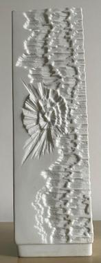 Vintage biscuit op-art KRATER vaas Aalborg & Kaiser Germany, Overige kleuren, Aardewerk of Porselein, Ophalen of Verzenden, Zo goed als nieuw