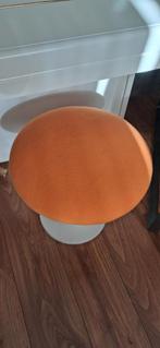 Retro Tamburin Kruk - Oranje Bekleding, Ophalen, Gebruikt, Kunststof