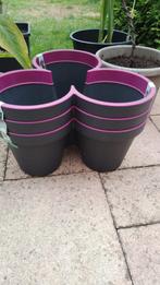 3 x Stapelbare bloempotten, Ophalen, Kunststof, Tuin, Rond