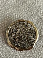Zilveren grote broche met bloemen, Sieraden, Tassen en Uiterlijk, Broches, Gebruikt, Minder dan 4 cm, Ophalen of Verzenden, Zilver