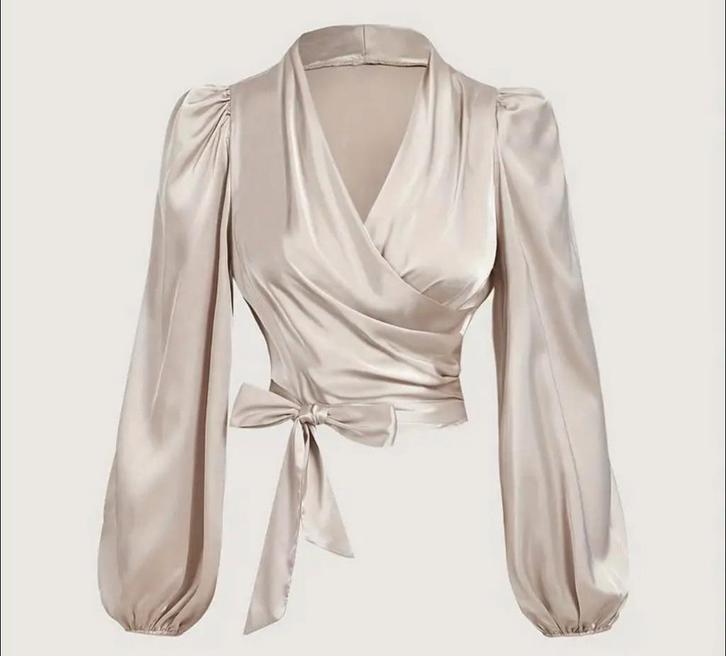 Wikkel blouse met strik, Kleding | Dames, Blouses en Tunieken, Nieuw, Maat 42/44 (L), Overige kleuren, Verzenden