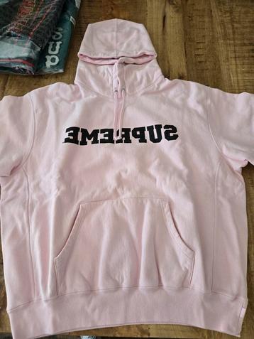 Supreme reversed capuchon trui roze M hooded sweatshirt  beschikbaar voor biedingen