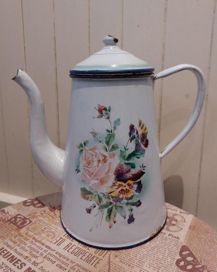 Brocante Japy emaille koffiepot, Antiek en Kunst, Antiek | Emaille, Ophalen