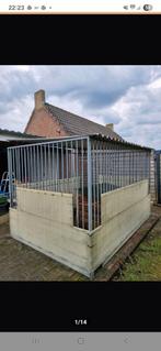 Gegalvaniseerde hondenkennel met nachthok, Dieren en Toebehoren, Hondenhokken, Ophalen, Zo goed als nieuw, 110 cm of meer, 100 cm of meer