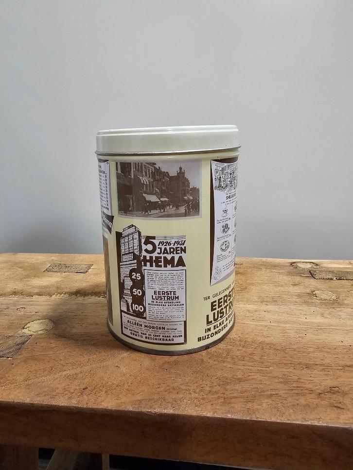 LEUK OUD BROCANT "HEMA" KOEKBLIK, Verzamelen, Blikken, Gebruikt, Koek(jes), Overige merken, Ophalen of Verzenden