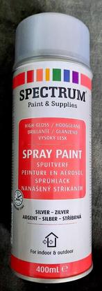 Spectrum 400 ml. spuitverfbus Zilver hoogglans., Ophalen of Verzenden, Nieuw
