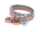 Armbanden-set Tricolor Hartjes Bedel nieuw, Sieraden, Tassen en Uiterlijk, Armbanden, Overige materialen, Nieuw, Ophalen of Verzenden