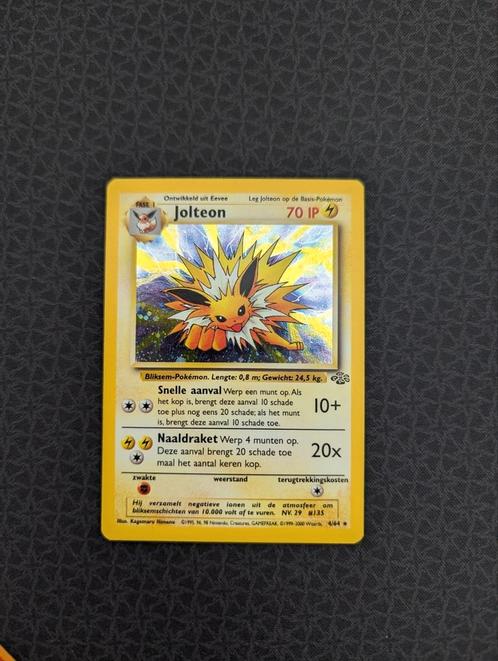 Jolteon Holo #4 Pokemon Jungle, Hobby en Vrije tijd, Verzamelkaartspellen | Pokémon, Zo goed als nieuw, Losse kaart, Foil, Ophalen of Verzenden