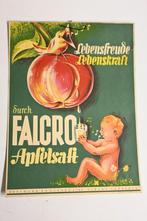 pre wo2 reclame schild falcro apfelsaft appelsap drank duits, Ophalen of Verzenden, Gebruikt, Reclamebord
