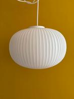 Vintage - melk glas hanglamp - ribbel, Ophalen of Verzenden, Zo goed als nieuw, Glas, Minder dan 50 cm