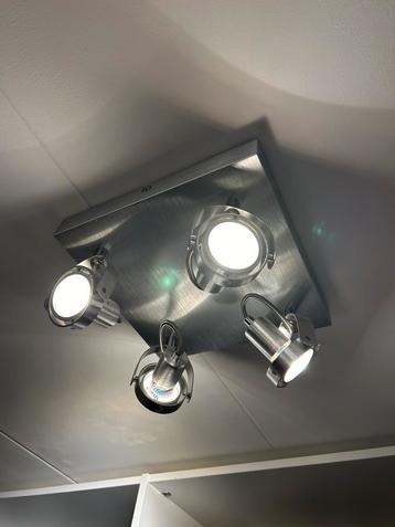 Eglo moderne plafondlamp - 4 led spots - zilver metaal beschikbaar voor biedingen