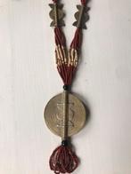 Ketting etnisch Tribal Senegal Afrika vintage messing amulet, Ophalen of Verzenden, Gebruikt, Bruin, Overige materialen