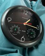 Vintage Wandklok met Hygrometer en Thermometer, Ophalen of Verzenden, Zo goed als nieuw, Analoog, Wandklok