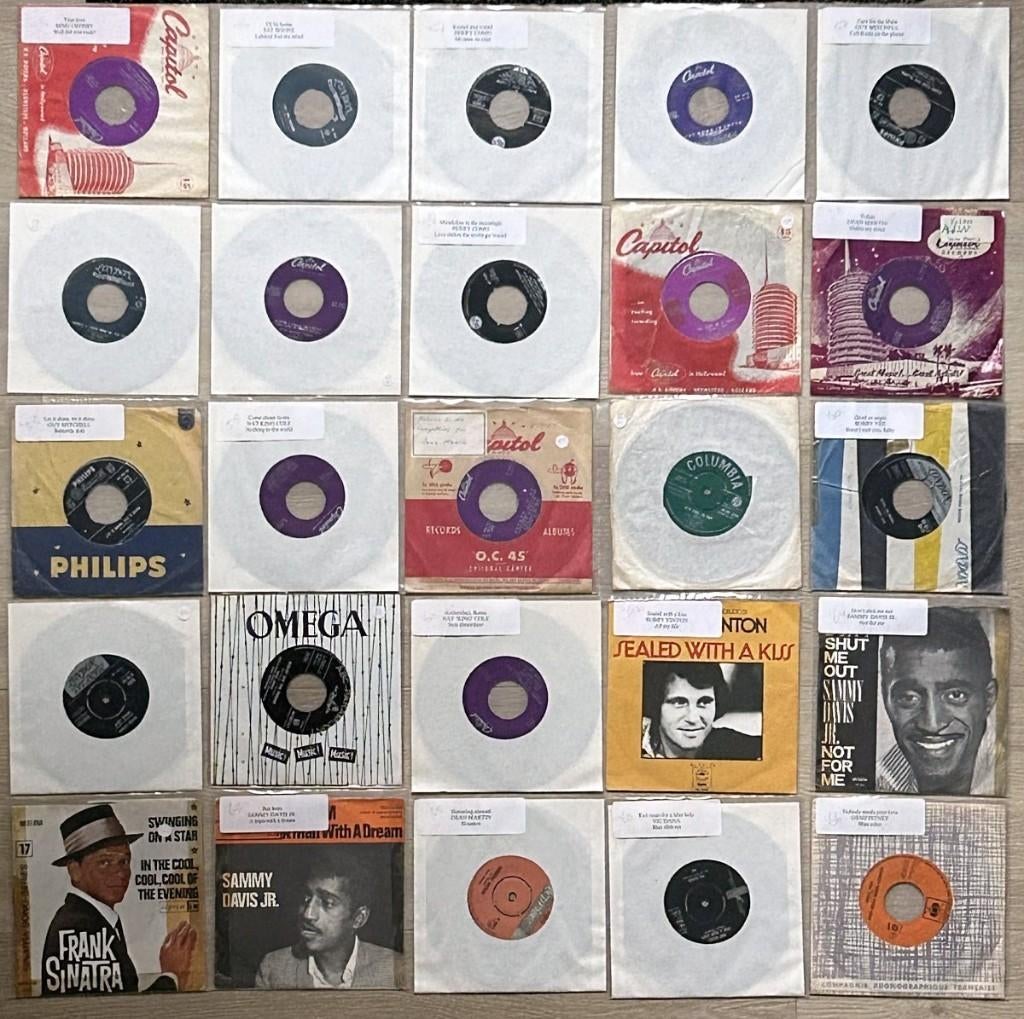 25 Jukebox singles uit de jaren 50 en 60, Gebruikt, 7 inch, Single, Ophalen of Verzenden