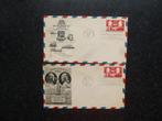 USA 2 fdc's met ingedrukt zegel 1947, Ophalen of Verzenden, Envelop