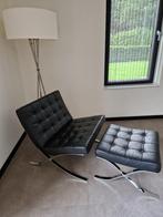 Barcelona stoel met hocker, Huis en Inrichting, Fauteuils, Ophalen, Zo goed als nieuw, 50 tot 75 cm, Leer