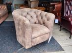 Draaifauteuil Chesterfield tub chair vintage leer. NIEUW!, Ophalen, Gebruikt, Chesterfield, vintage, 50 tot 75 cm