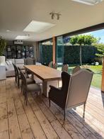 Eetkamerset: Massief Houten Tafel + 10 Stoelen, Ophalen, Eikenhout, 200 cm of meer, 50 tot 100 cm