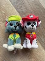 Paw patrol knuffels, marshall en rocky, Ophalen of Verzenden, Zo goed als nieuw, Hond