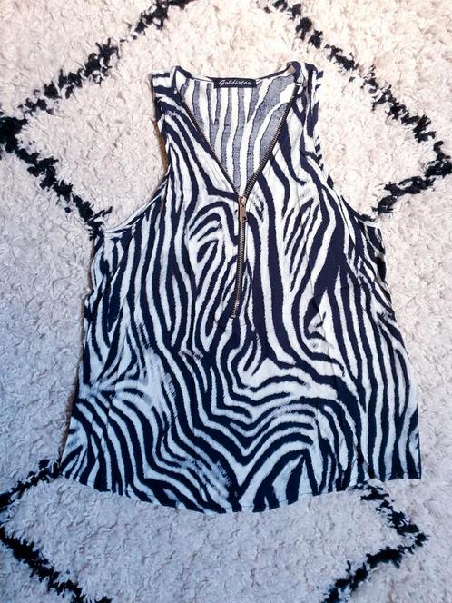 Goldistar mooie geprinte top met rits maat S, Kleding | Dames, Tops, Zo goed als nieuw, Maat 36 (S), Overige kleuren, Zonder mouw