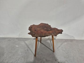 Vintage brutalist frans boomstam tafeltje mid century  beschikbaar voor biedingen