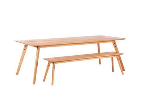 Nieuw in doos: Bodilson eiken eetbank 180 en 200cm, Huis en Inrichting, Stoelen, Nieuw, Eén, Hout, Bruin, Ophalen