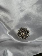 Vintage Zilveren hanger met roosgeslepen diamant, Sieraden, Tassen en Uiterlijk, Broches, 4 tot 7 cm, Gebruikt, Ophalen of Verzenden