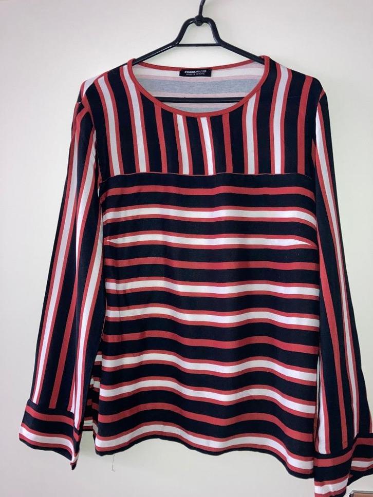 Aparte FrankWalder rtop in rrod, wit en zwart,mt 42 l mouw, Kleding | Dames, Blouses en Tunieken, Zo goed als nieuw, Maat 42/44 (L)