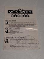 Onderdeel. Monopoly. Junior. Duits. Talig. Spelregel Boekje., Ophalen of Verzenden, Zo goed als nieuw