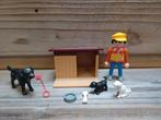 Playmobil man met hond en puppy's., Ophalen of Verzenden, Zo goed als nieuw