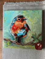 Roodborstje ~kleintje kunst ~schilderij ~atelier, Ophalen of Verzenden