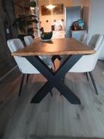 Boomstam tafel met stalen poten, Ophalen, 50 tot 100 cm, Zo goed als nieuw, 150 tot 200 cm