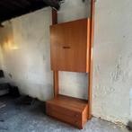 vintage wandmeubel modules Omnia - teak 2x lade, 1x kast, Ophalen, Gebruikt, 200 cm of meer, Omnia
