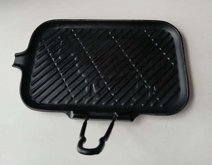 Le Creuset Gietijzeren Grillplaat – Blauw – Made in France, Huis en Inrichting, Keuken | Potten en Pannen, Zo goed als nieuw, Koekenpan of Braadpan