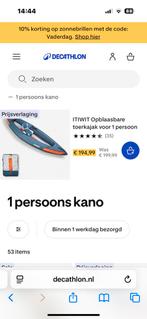 2x 1 persoonkano te koop incl pedels en pomp., Watersport en Boten, Kano's, Ophalen, Eén persoon, Met peddels, Overige typen