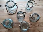 6 glazen potten om op te hangen, Ophalen, Overige materialen, Gebruikt, Rond