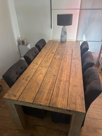 MOET WEG!! Massief steigerhouten eettafel beschikbaar voor biedingen
