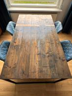 Eettafel grey steigerhout en industrieel onderstel matzwart, 50 tot 100 cm, Industrieel, 150 tot 200 cm, Gebruikt