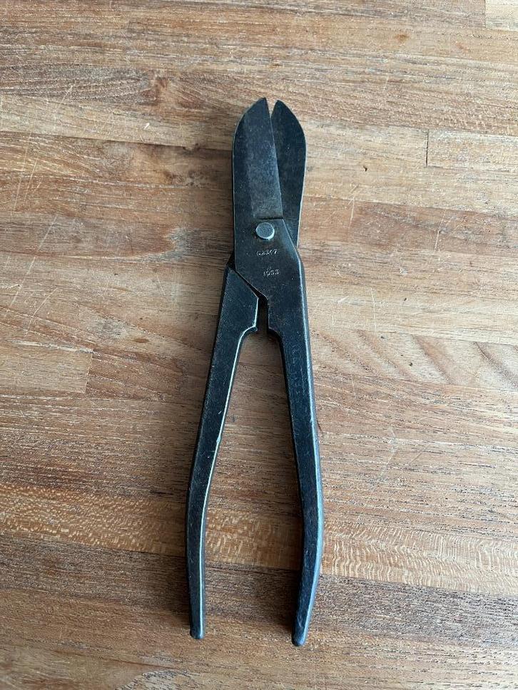 Vintage , antieke ALL STEEL 7 Tin ??? schaar , tang . 1953, Antiek en Kunst, Antiek | Gereedschap en Instrumenten, Ophalen of Verzenden