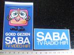 2x sticker saba tv radio hifi logo goed gezien, Verzamelen, Verzenden, Zo goed als nieuw, Merk
