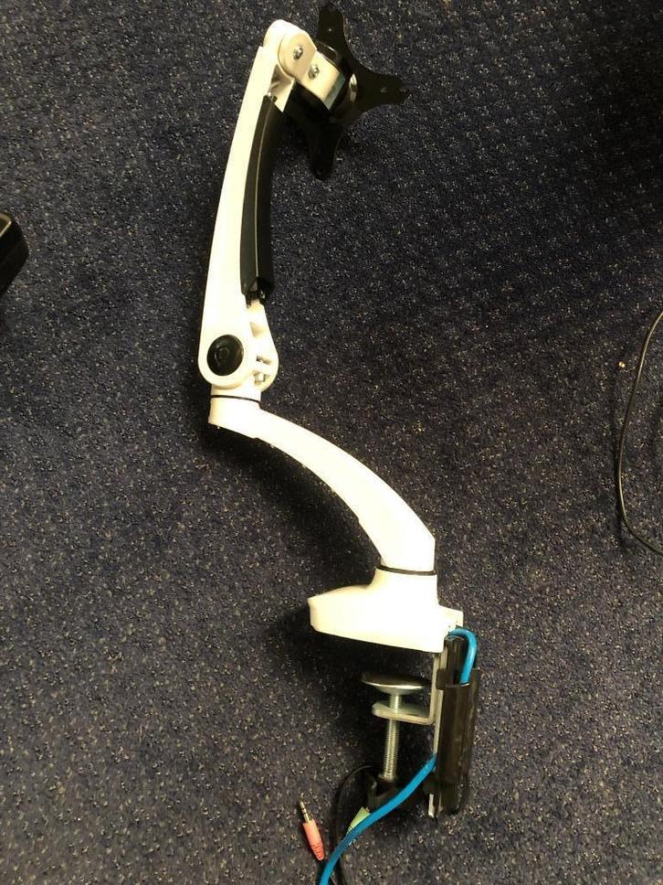 Opruiming: Monitor arm wit met usb en audio aansluiting, Computers en Software, Monitoren, Zo goed als nieuw, In hoogte verstelbaar