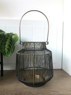 Metalen windlicht stoer brons kleur, Ophalen of Verzenden, 110 cm of meer, Minder dan 65 cm