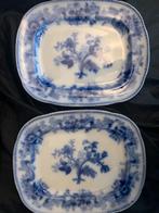 twee wedgwood flow blue schalen antiek, Ophalen of Verzenden
