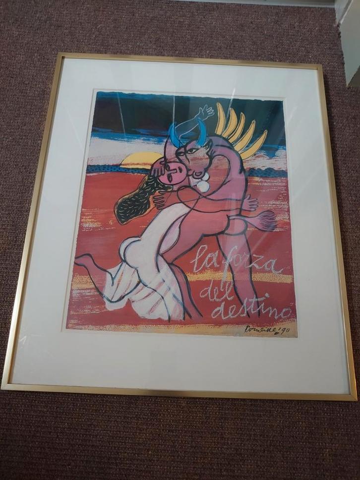 Corneille zeefdruk of litho. La Forza del Destino., Antiek en Kunst, Kunst | Litho's en Zeefdrukken, Ophalen of Verzenden