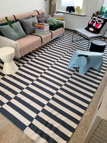 Wollen vloerkleed, grijs gestreept, 250x350cm beschikbaar voor biedingen