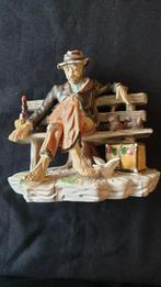 Keramische Zwerver op Bankje Decoratie, Ophalen of Verzenden