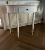 Mooi wit haltafeltje / sidetable met lade, Ophalen, Gebruikt, 50 tot 100 cm, 25 tot 50 cm
