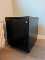 Zwarte kantoor ladekast met slot en wieltjes, Huis en Inrichting, Kasten | Roldeurkasten en Archiefkasten, Ophalen, Minder dan 50 cm