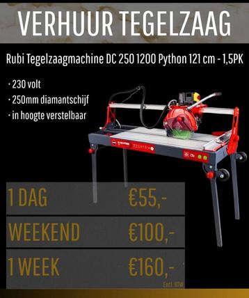 Rubi tegelzaagmachine te huur beschikbaar voor biedingen